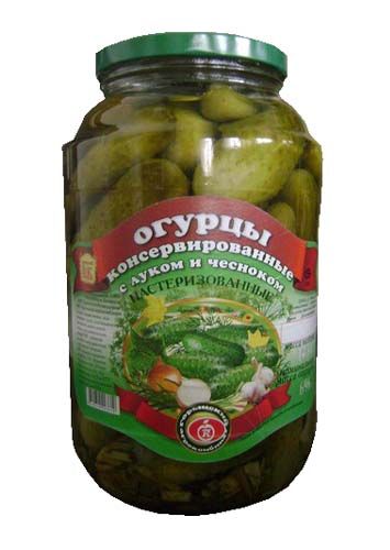 Огурцы "С луком и чесноком"