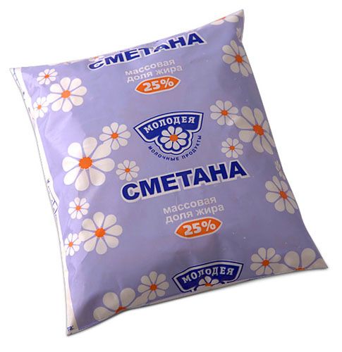Сметана жирностью 25%