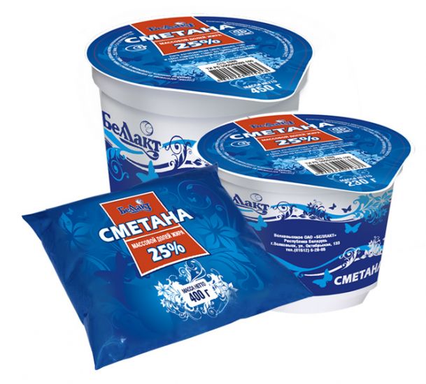Сметана жирностью 25%